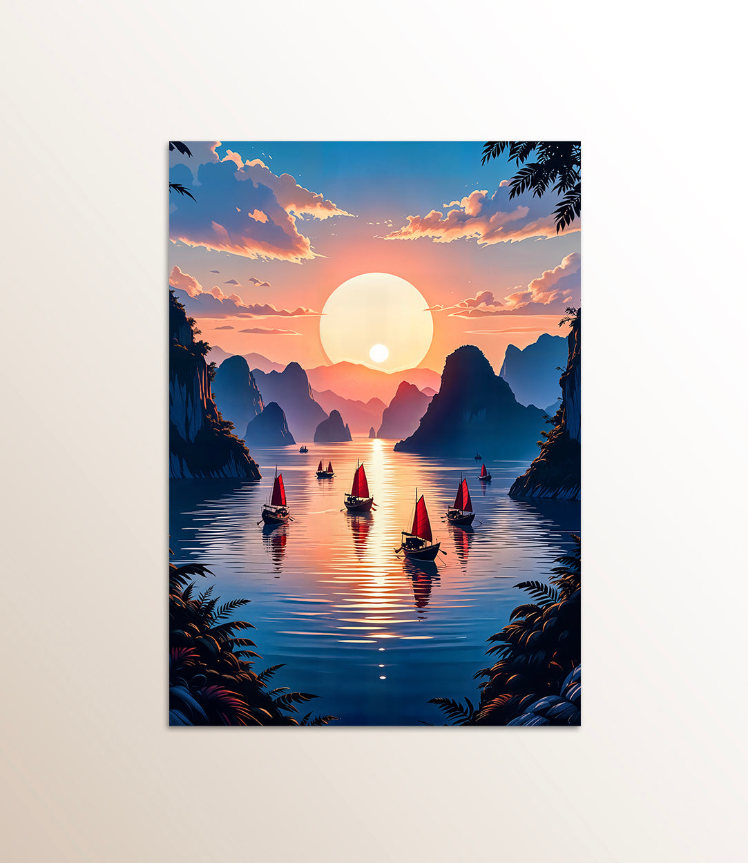 Crimson Sails at Sunset