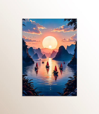 Crimson Sails at Sunset