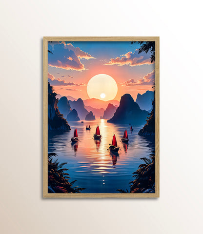 Crimson Sails at Sunset