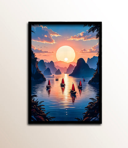 Crimson Sails at Sunset