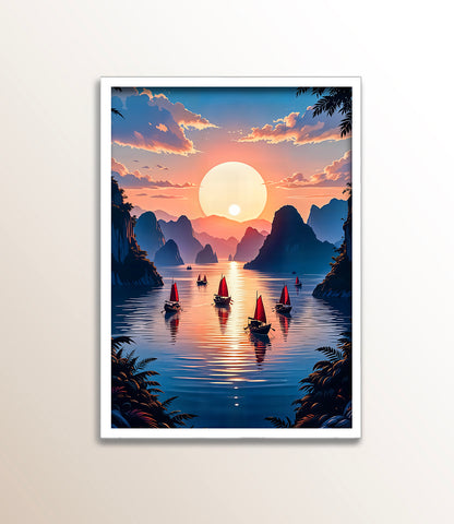 Crimson Sails at Sunset