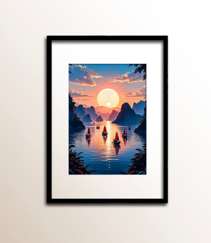 Crimson Sails at Sunset