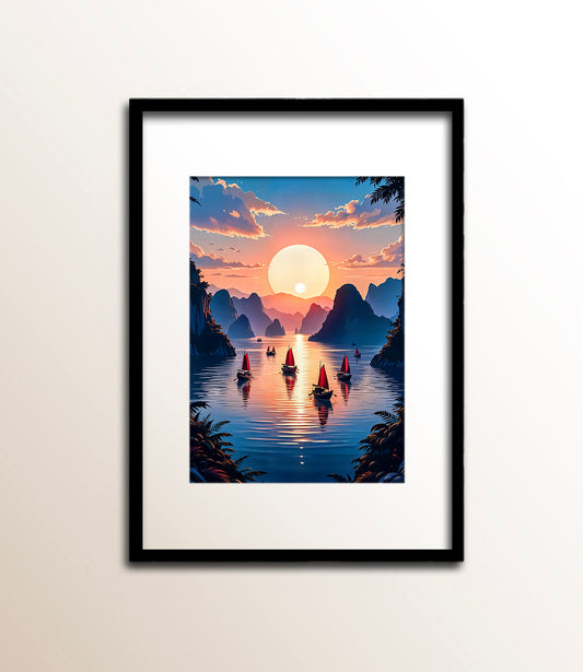 Crimson Sails at Sunset