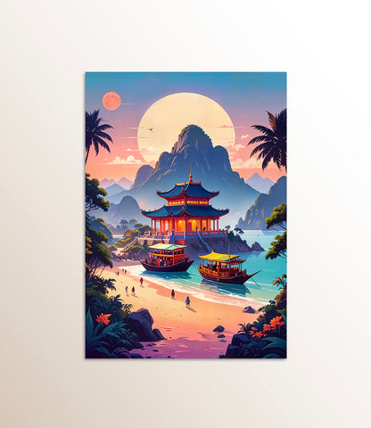 Moonrise Over the Pagoda Bay