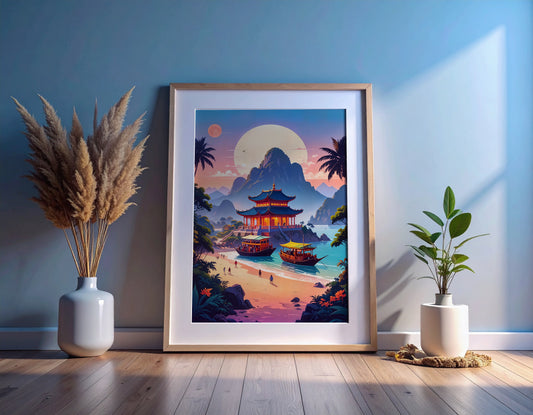 Moonrise Over the Pagoda Bay