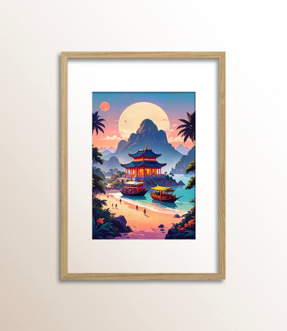 Moonrise Over the Pagoda Bay