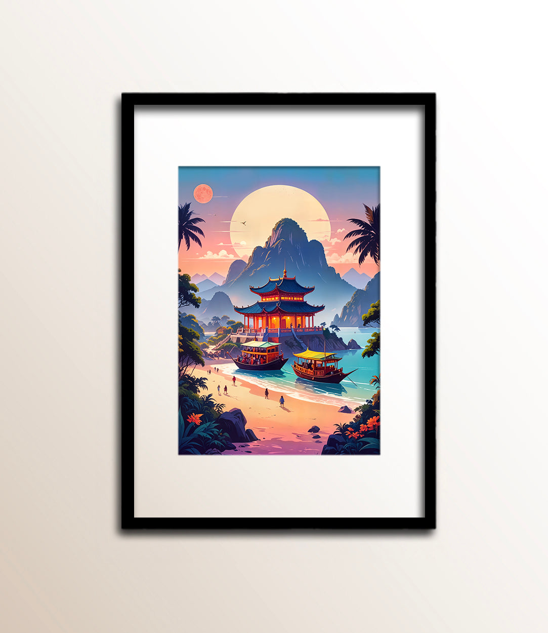 Moonrise Over the Pagoda Bay