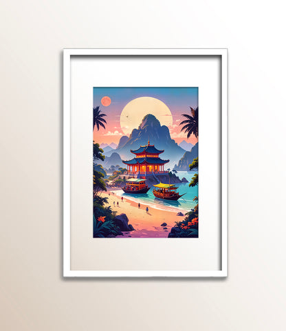 Moonrise Over the Pagoda Bay