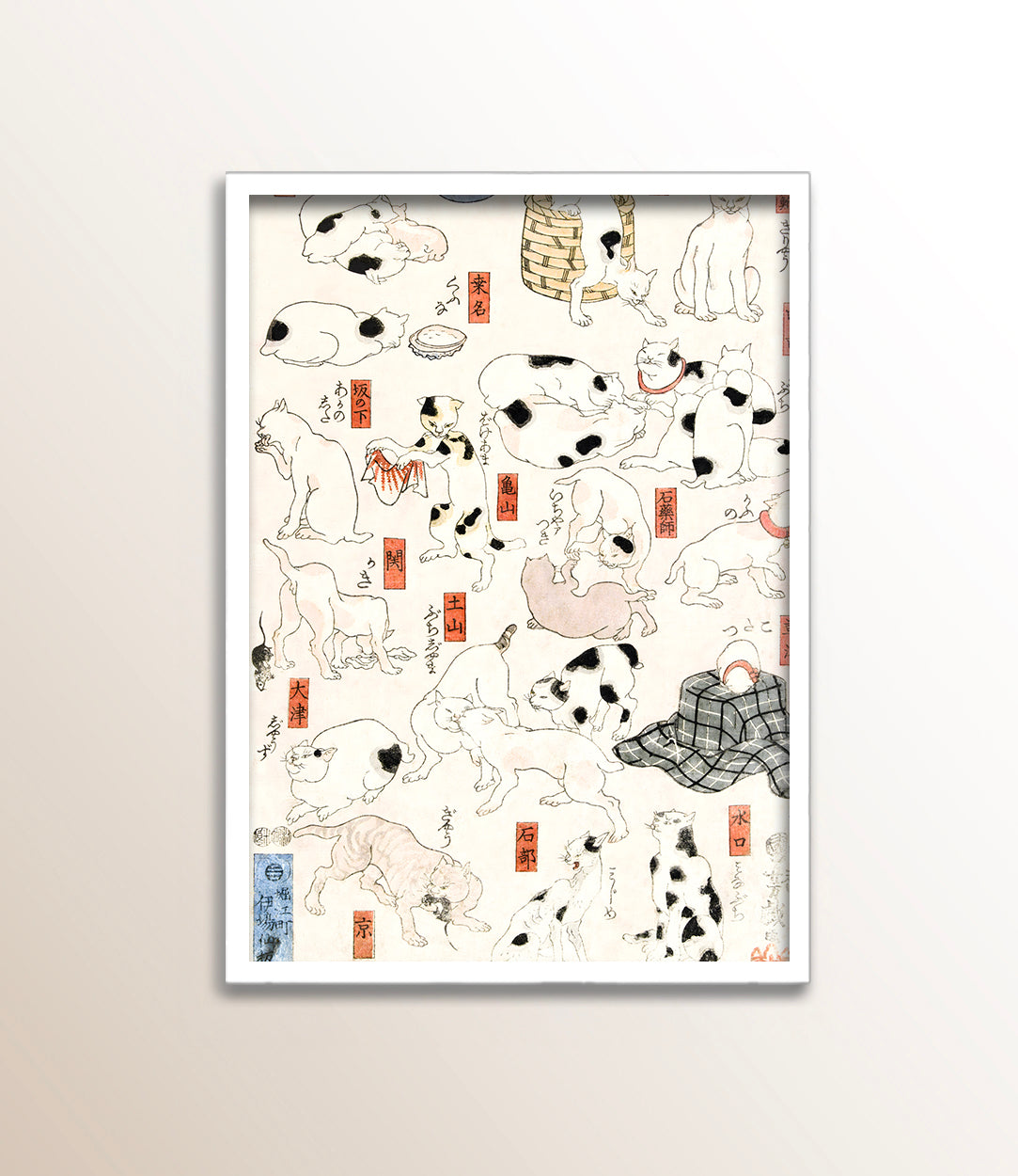 Cats Suggested as the Fifty-three Stations of the Tōkaidō